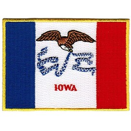 Iowa State Flag Embroidered Patch Velcro®-Brand Fasteners IA Emblem