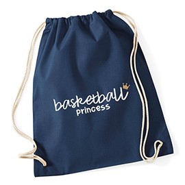 Hippowarehouse Basketball Princess Drawstring Cotton School Gym Bag 37cm x 46cm, 12 litres