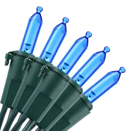 Brizled LED Christmas Lights, 100 LED 33ft Mini String Lights, 120V UL Certified for Indoor and Outdoor Decorations, Patio and Christmas Tree, Blue