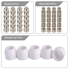 P80 Plasma Cutter Nozzle Electrodes Consumables 1.7 Tip 100Amp 45pcs Kit