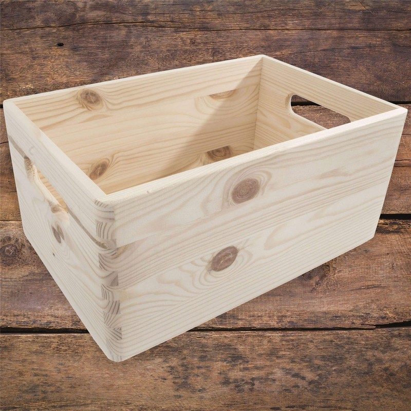 Wooden Open Storage Box with Handles | 30 x 20