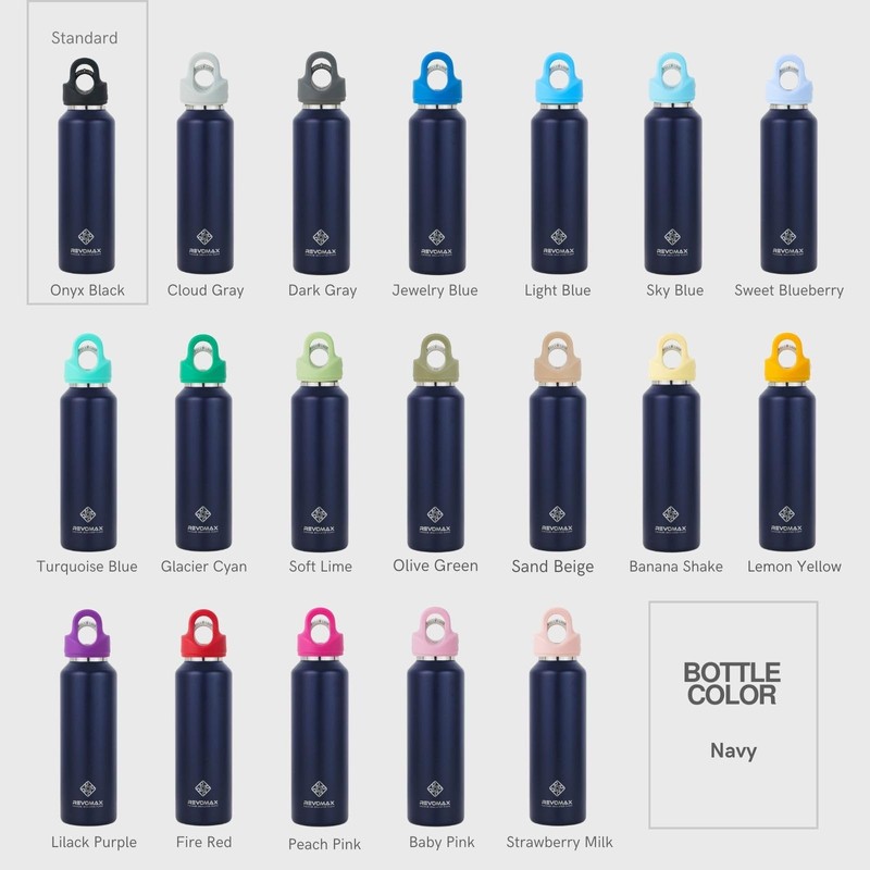 REVOMAX Carbonated Vacuum Insulated Bottle, No Cap, 20 oz (592