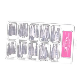 Minkissy 100pcs Nail Model Plate for Manicure Crystal Nail Tips for Diy Art and Soft Fake for Weddings Prom and Home Use