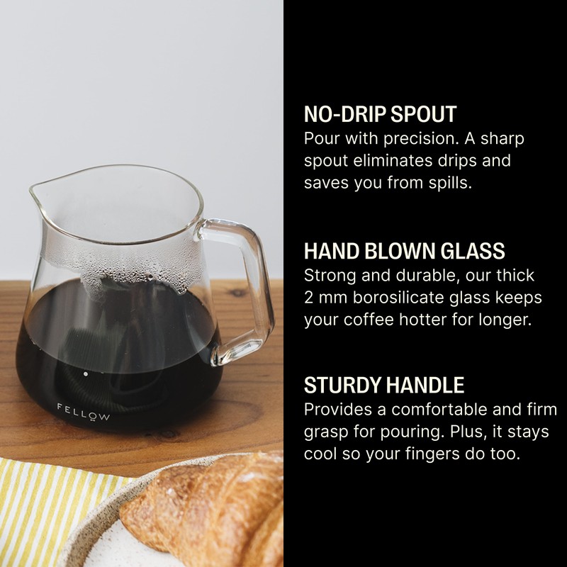 Fellow Mighty Small Glass Carafe - Manual Pour Over Coffee