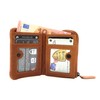 Genuine Leather Mini Wallet Vintage Waxed Cowhide Leather with RFID
