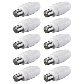 Coaxial Connector TV SAT Coaxial Antenna Connector Coupling Screw Fastening Pack of 10