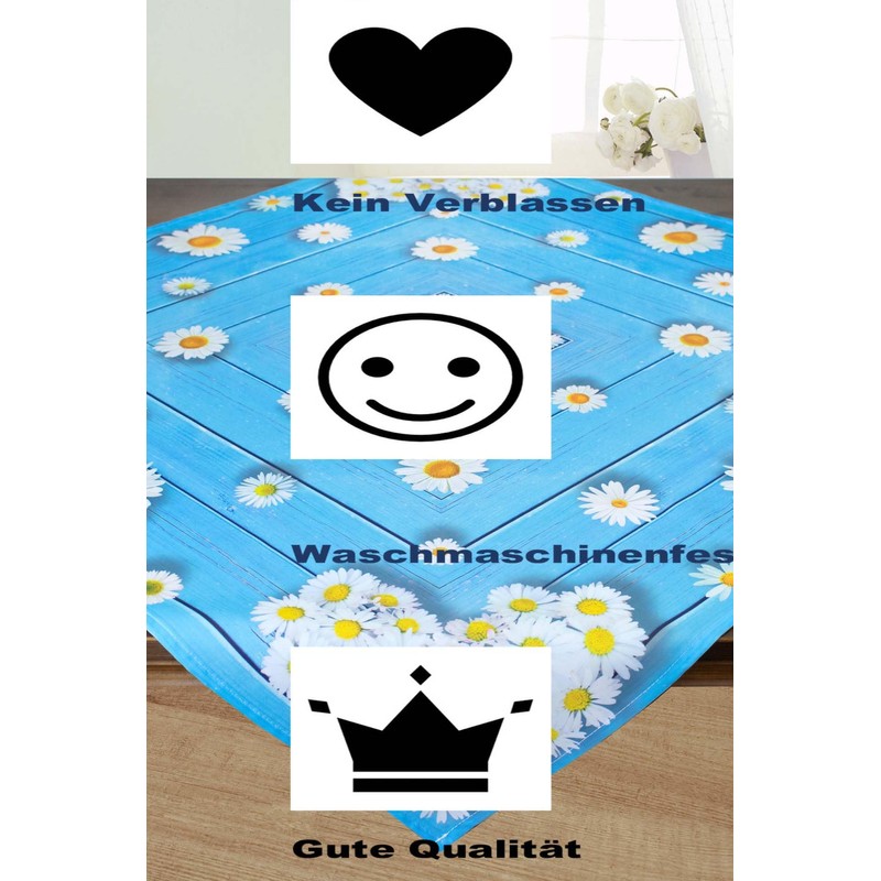 KAMACA Table Runner Spring Summer Colourful Flowers Washable Kitchen Dining