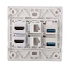 6 Port Multimedia Wall Plate 5Gbps 4K 60HZ HD Multimedia
