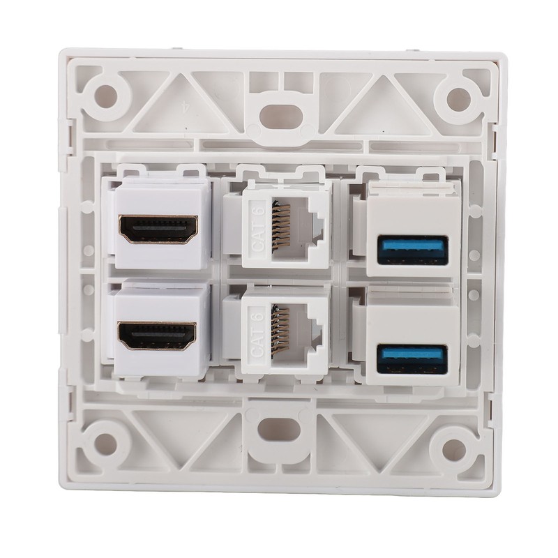 6 Port Multimedia Wall Plate 5Gbps 4K 60HZ HD Multimedia