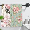 netufe Shabby Chic Pink Rose Flower Hand Towels for Bathroom