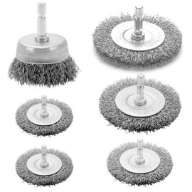VIDICA Wire Brush for Drill Set 6 Pcs, Wire Wheel for Drill with 1/4 Inch Hex Shank, Drill Wire Brush Set with 0.012 Inch Coarse Crimped Carbon Steel Wires for Removing Rust, Paint and Corrosion