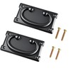 Runseaway 2PCS 3.78Inch Vintage Drawer Ring Pulls, Black Zinc Alloy