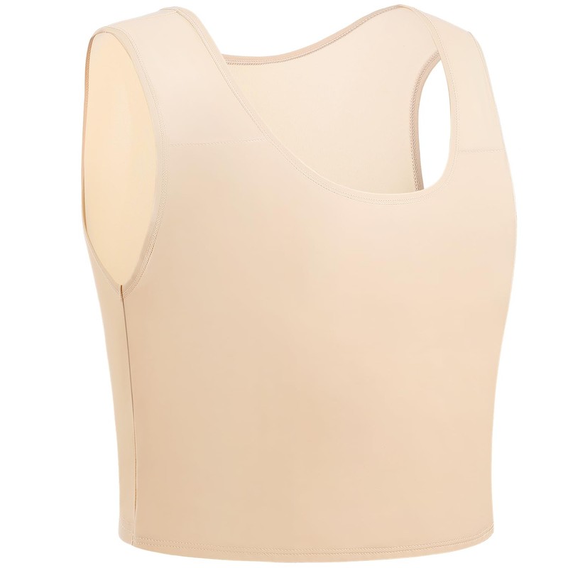 XUJI Binder Transgeder FTM Breathable Compression Half Chest Binder, nude