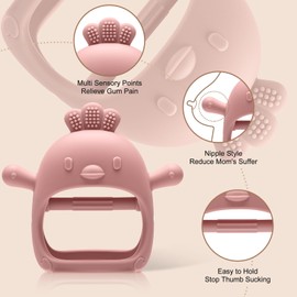 Baby Teething Toys for 0-6 6-12 Months, Never Drop Infant Teether Teething Mitten Toys for 0 3 6 9 12 Months, Newborn Soothing Teething Toy Gifts for 1 One Year Old Baby Boys Girls