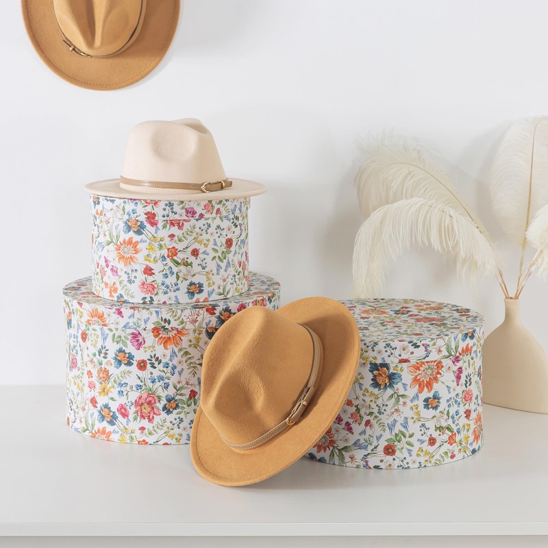 Soul & Lane Botanica Bliss Round Hat Boxes with Lids