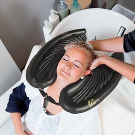 Mobile Salon - Portable Inflatable Rinse Basin for Washing and Cutting Hair at Home and in Bed Without a Salon Chair (Disposable Single Unit)