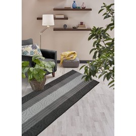 ORFA HOME Custom Size Hallway Runner Rug, Slip Resistant, 26 Inch Wide X Your Choice of Length, Scroll Anthracite, 26 Inch X 34 feet