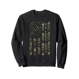 Air Force JROTC United States Distressed Camo w US Flag Sweatshirt