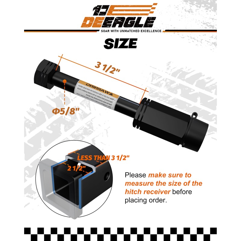DEEAGLE Trailer Lock Set, 5/8" Dia 3-1/2” Long Trailer Hitch