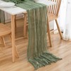 CHUQING Cheesecloth Table Runner Sage Green 27 x 118 Inch