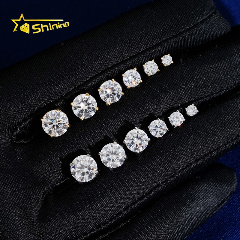 USA Warehouse Local Shipping Classical 4Prong Earring Real S925 Gold