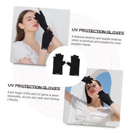 OHPHCALL 1 Pair UV-Resistant Manicure Gloves Breathable Ice Silk Fingerless Design for Nail Care Protection UV Exposure