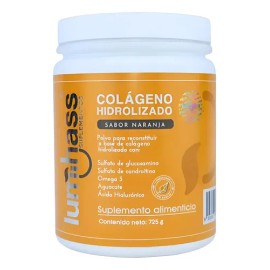 Lumihass Colágeno Hidrolizado 725 G Sabor Naranja - 30 Porciones Cu - Con Omega 3, Magnesio, Aguacate, Acido Hialurónico, Biotina, Vitamina C - Piel  