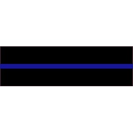 StickerTalk Thin Blue Line Flag Vinyl Sticker, 10 inches by 3 inches