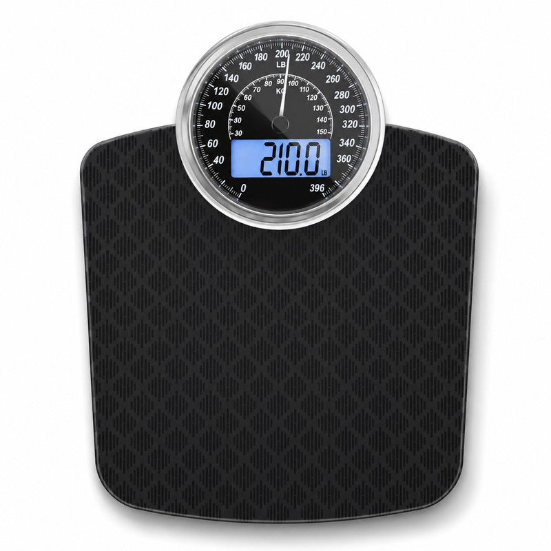 2-in-1 Analog & Digital Bathroom Scale – 400 lb Capacity
