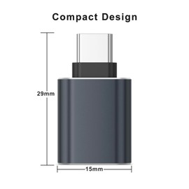 4 Pack USB C to USB Adapter, USB3.0 Female to USB-C Male Adapter Converter for MacBook Pro after 2016, MacBook Air after 2018, Mac Mini, Dell XPS and More Type C or Thunderbolt 3 Devices Deep grey