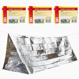 Ever Ready First Aid Emergency Mylar Survival Camping Tent, Weatherproof Thermal Shelter for 2 Adults – 95” x 61” - 3 Pack