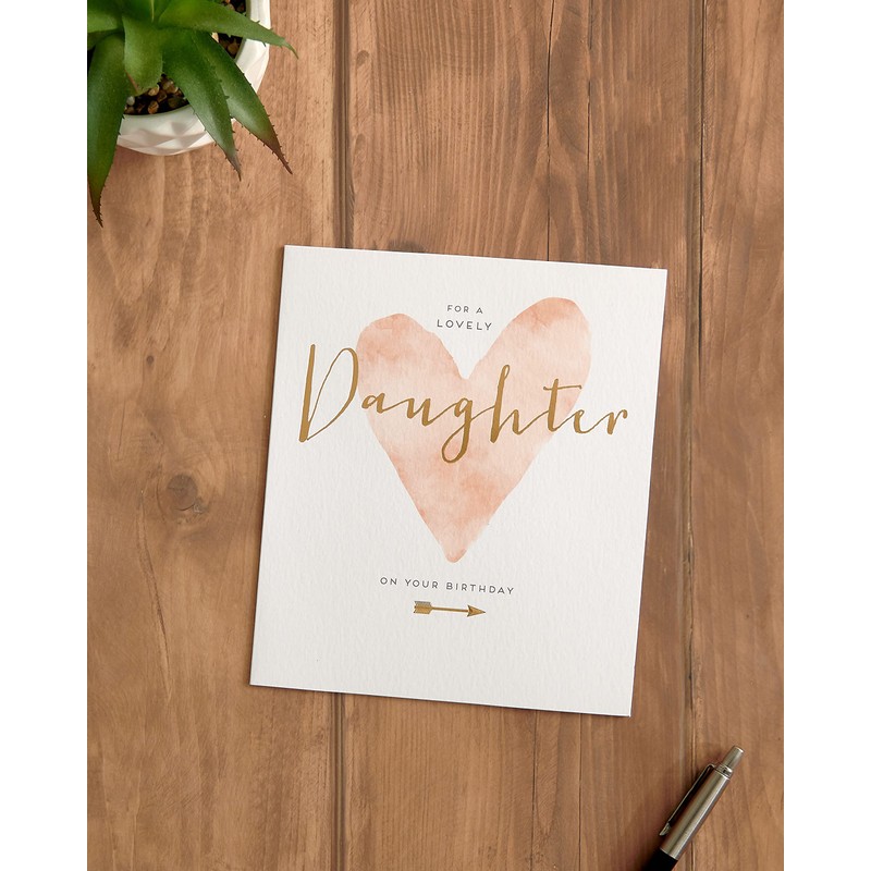 UK Greetings Daughter Birthday Card With Envelope - Heart Design
