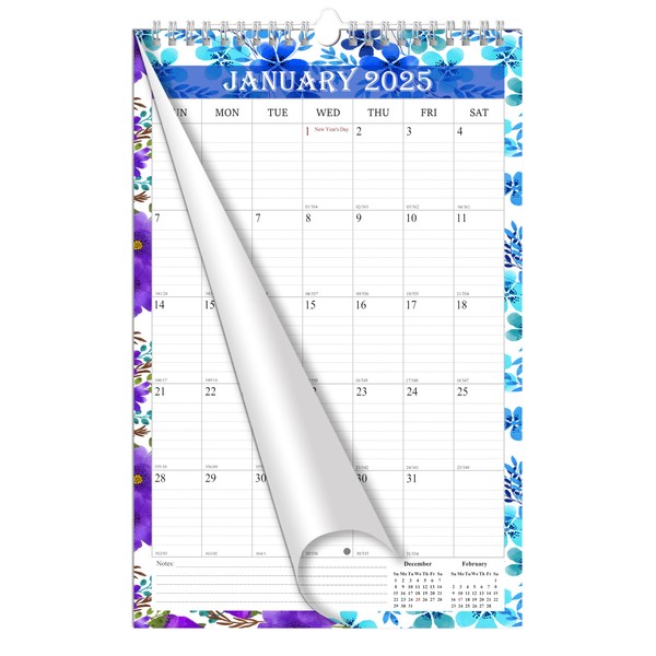 2025 Wall Calendar Spiral-bound Twin-Wire Binding - 12 Months Planner