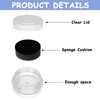 Maxqzin 16Pcs Mini Round Stone Box Black Gemstone Display Box