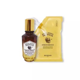 Skin Food 스킨푸드 로열허니 프로폴리스 인리치 에센스 본품 50ml 1개 + 리필 50ml 1개 기획세트 Skinfood Royal Honey Propolis Enriched Essence 50ml 1pcs + Refill 50ml 1pcs Set