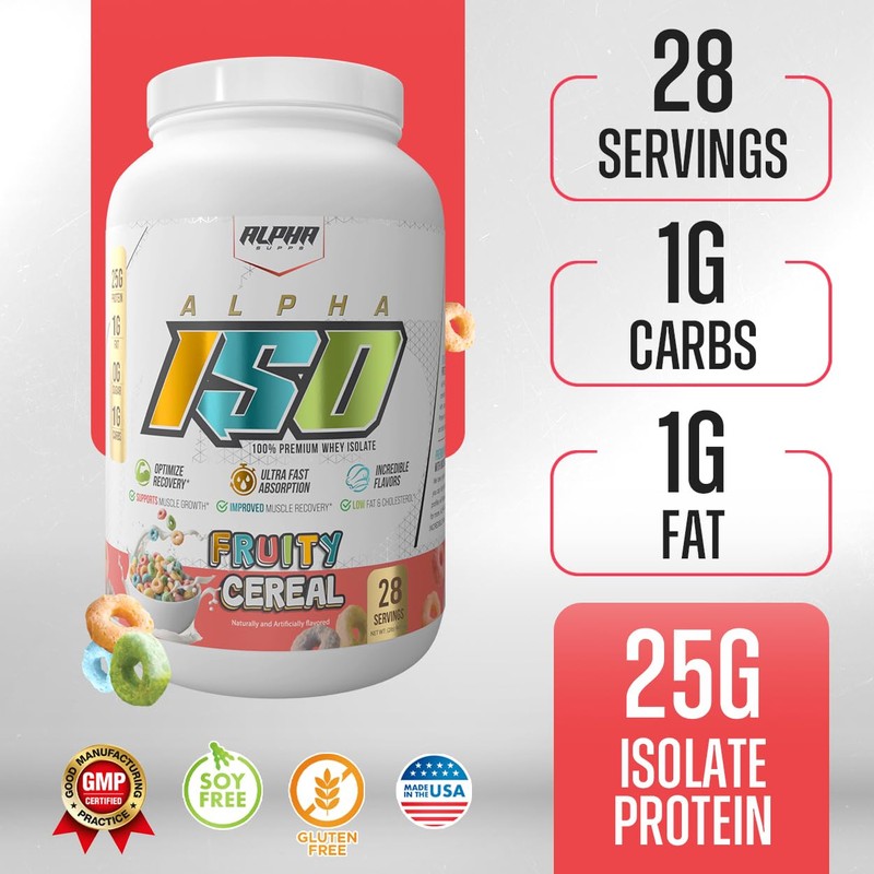 Alpha Supps ISO, Low Carb 100% Whey Protein Isolate Powder,