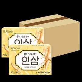 Dongsan Ginseng Soap 90g 48pcs 1BOX Bath Face Wash Soap / 동산 인삼비누 90g 48개 1BOX 목욕 세안비누