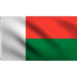 DMSE Madagascar Flag 2X3Ft Foot 100% Polyester 100D Flag