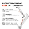 50 Pack Gutter Hangers, Gutter Hangers 5 Inch, Rain Gutter
