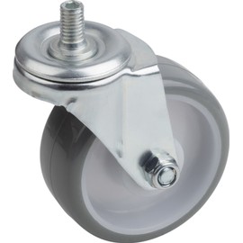 Metafranc Swivel Castor Diameter 75 mm - With Screw - Polyurethane Wheel - Soft Tread - Roller Bearing - 75 kg Load Capacity / Transport Castor / Furniture Castor / Heavy Duty Castor / 802940, Single