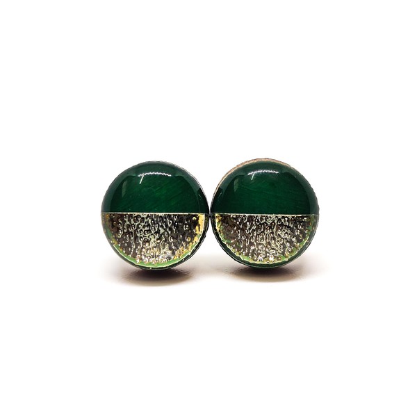 Forest Green and Gold Two Toned with Faux Hammered Metal