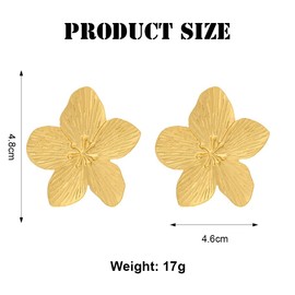 FDEETY Women's Alloy Large Flower Stud Earrings Flower Drop Earrings Boho Statement Exquisite Floral Earrings Hypoallergenic Fashion Jewellery for Women and Girls, Zinc