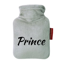 Huuraa Taschenwärmer Prince Schriftzug Geschenk 0,2 Liter Grey Mini Veloursbezug Prince Geschenkidee