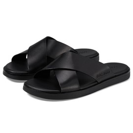 Cole Haan Men's Nantucket Cross Strap Sandal, Black/Black, 9
