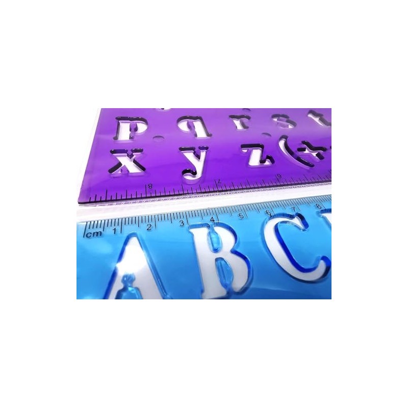 2 Alphabet Letter Number Stencils - Upper and Lower case