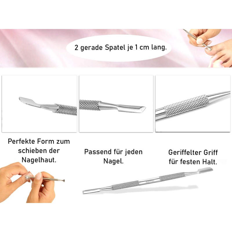 Professional pusher cuticle pusher made of rust-proof stainless steel