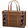 Lobamop Picnic Woven Basket Wicker Storage Bag Handle Folded Fruit