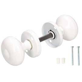 KOTARBAU® White Rotating Door Knob. Ideal Equipment for Garage Side Doors in Residential and Commercial Spaces