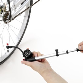 QWORK® Bicycle High Pressure Shock Pump (Max 300 PSI) with Anti-Leak Valve, Bike Pump for Fork, Rear Suspension and Tyre - for MTB/Road Bike