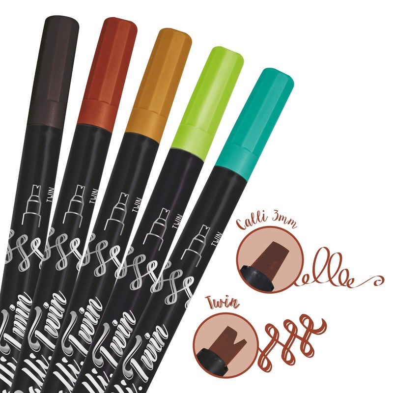 ONLINE Calli.Twin Pen with Double Tip, Double Contour and Calligraphy